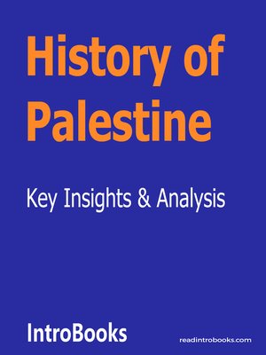 cover image of History of Palestine